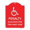 Signmission Penalty-$100-$500 Fine-Tow-Away Zone, Red & White Aluminum Sign, 18" x 24", RW-1824-23330 A-DES-RW-1824-23330 - alternate 1